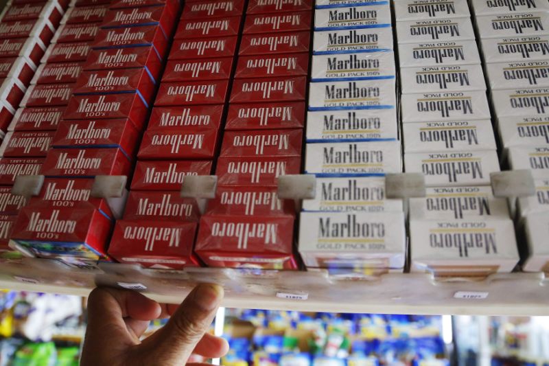 Packs of Marlboro cigarettes are displayed for sale at a convenience store in Somerville
